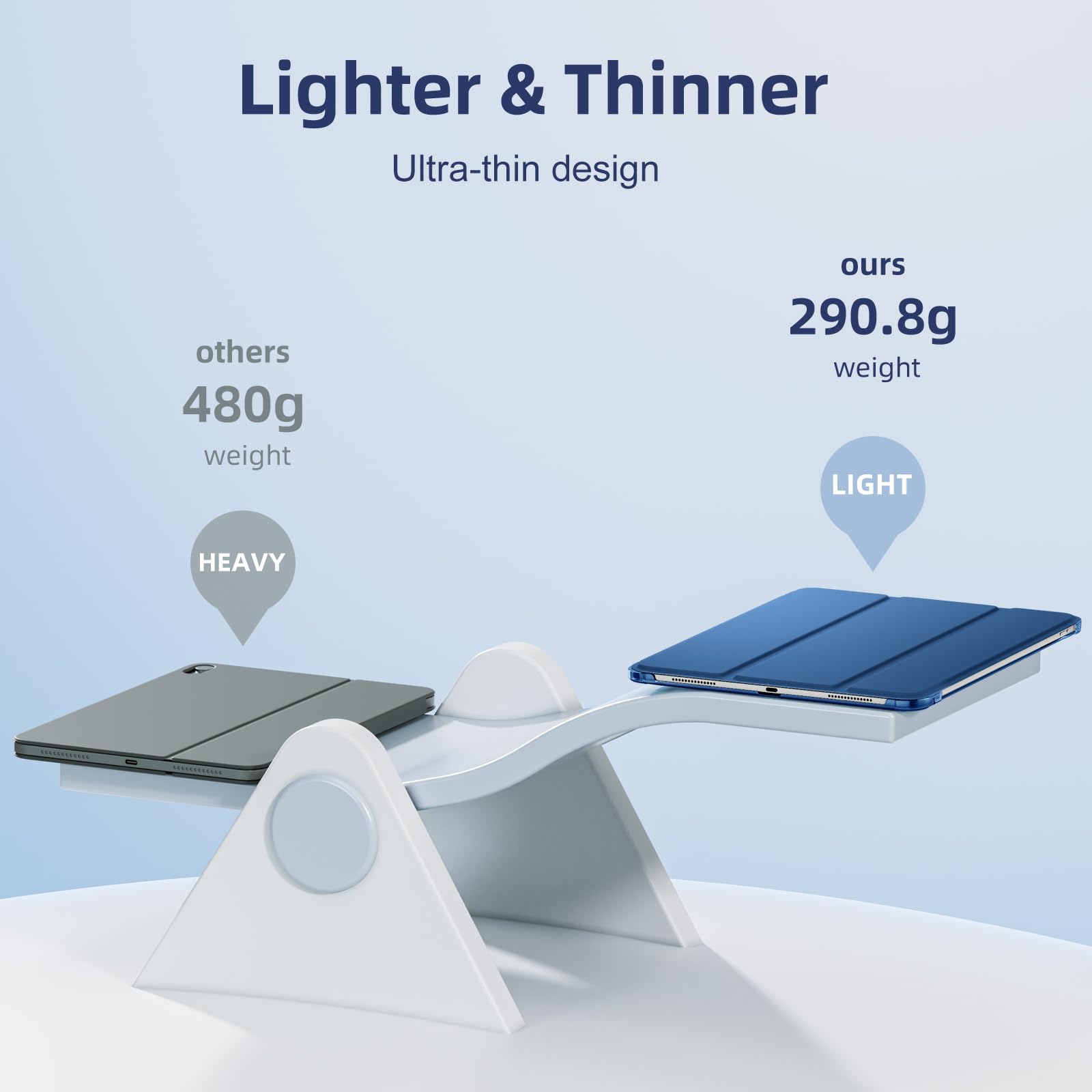 Mastten For Ipad Pro 13 Inch Case 2024 M4, Slim Trifold Stand For Ipad 13 Pro Case, Hard Pc Translucent Back Shell Cover For Ipa