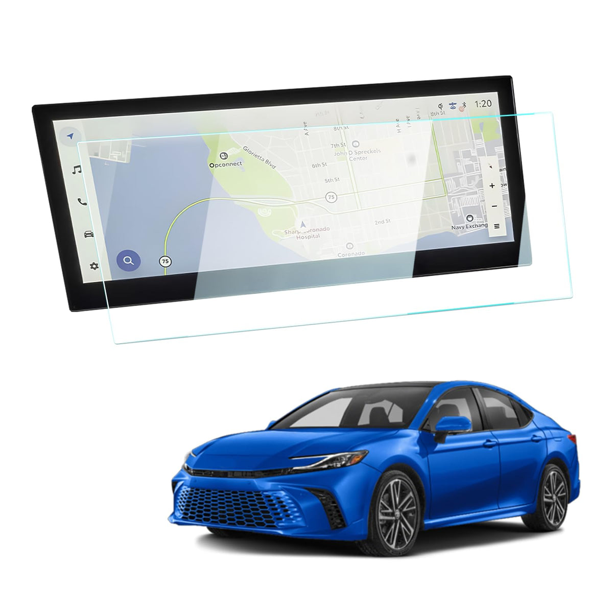 Bixuan For 2025 Toyota Camry Screen Protector - 2025 Camry Xse/Xle Accessories 9H Tempered Glass 12.3 Inch Navigation Gps Touchscreen Anti-Scratch Reduce Fingerprints High Sensitivity