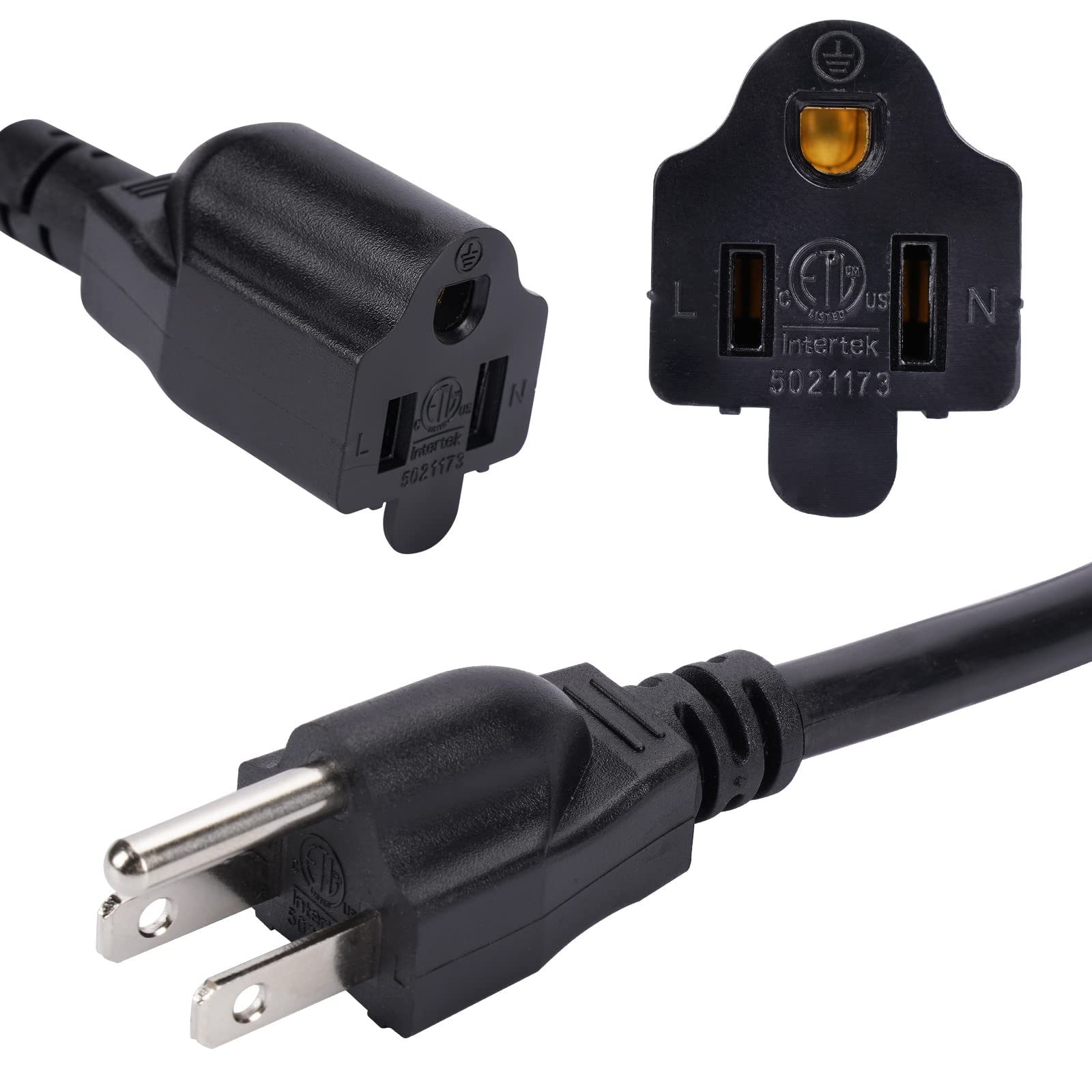 3.3Ft 3 Prong 1 To 3 Extension Cord Splitter, Indoor Outdoor Power Cable 3 Outlet Power Cord Splitter Cord, Sjt 16Awg 10A/1250W