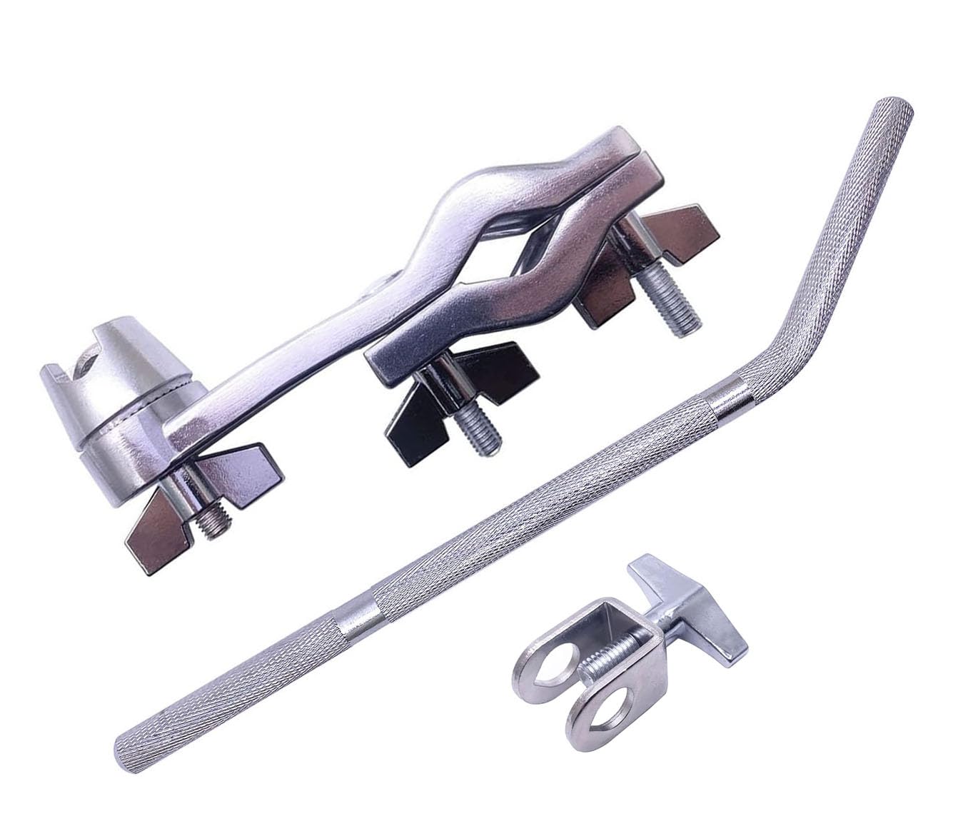 Tuoren Cowbell Mounting Clamp With 30 Degree Bent Arm Drum Set Clamp Percussion Accessory For Cowbell, Jam Blocks, Tambourine