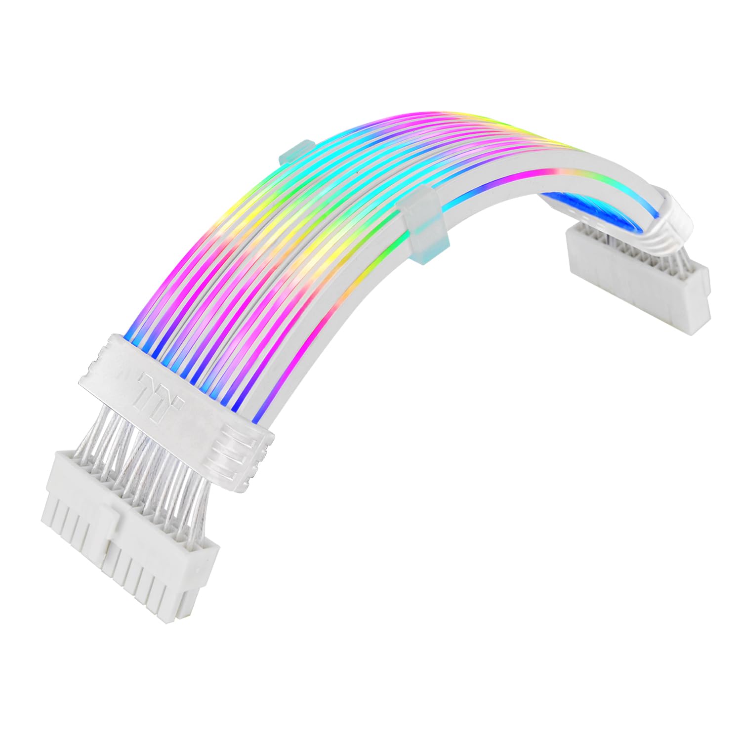 Thermaltake Tt Mod ARGB 24-Pin Cable; Illuminated Cable Extension; 285mm Length; 5V 3-Pin ARGB; 24-Pin Male and Female Connector