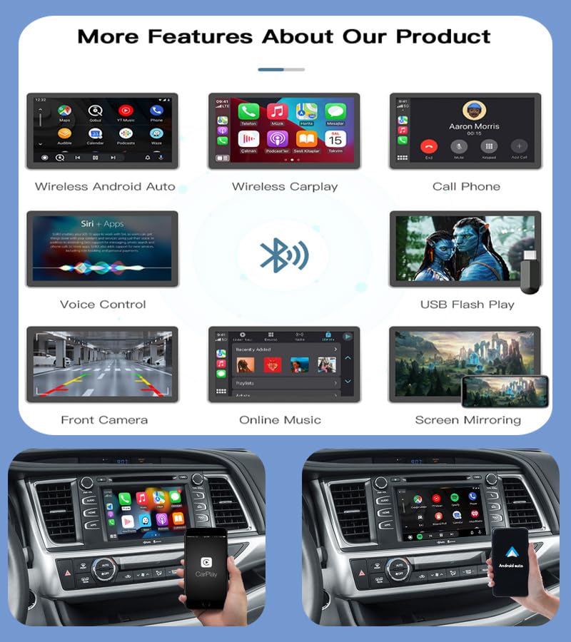 Carplay Android Auto Adapter Wireless Carplay Retrofit Kit Decoder For Toyota Touch2 & Entune2.0 2014 2019 Fit For Corolla/Prius