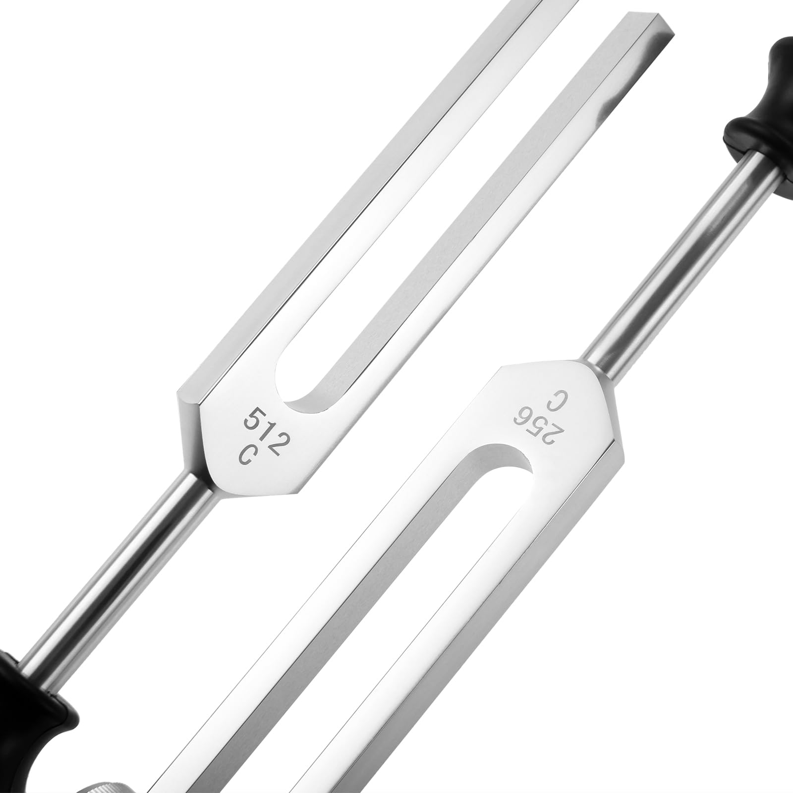 Tuning Fork Set(128Hz, 256Hz, 512Hz), Tuning Fork Kit For Chakra With Hammer, Storage Bag And Cleaning Cloth, Silver