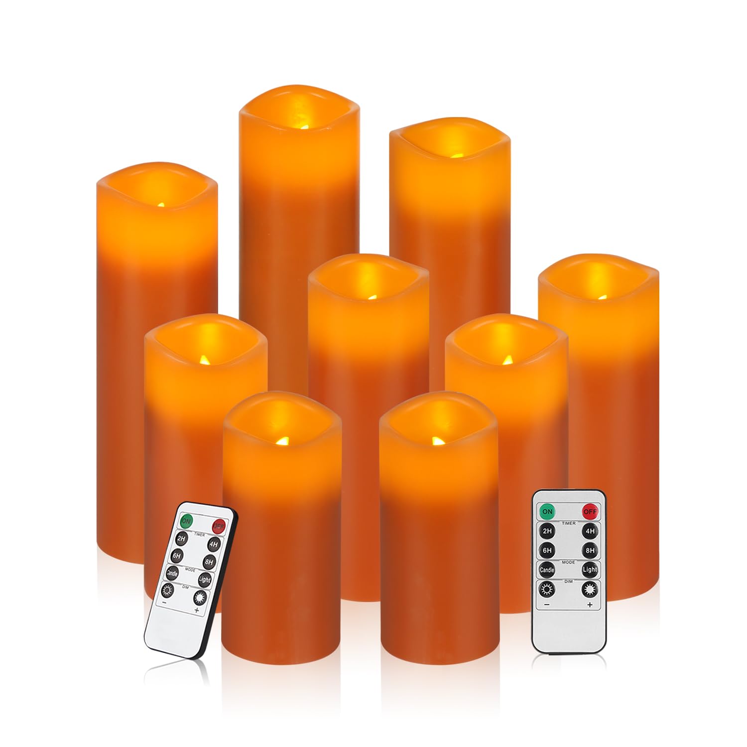 Vinkor Flameless Candles Battery Operated Candles Real Wax Pillar Led Candles With 10 Key Remote And Cycling 24 Hours Timer (Ora