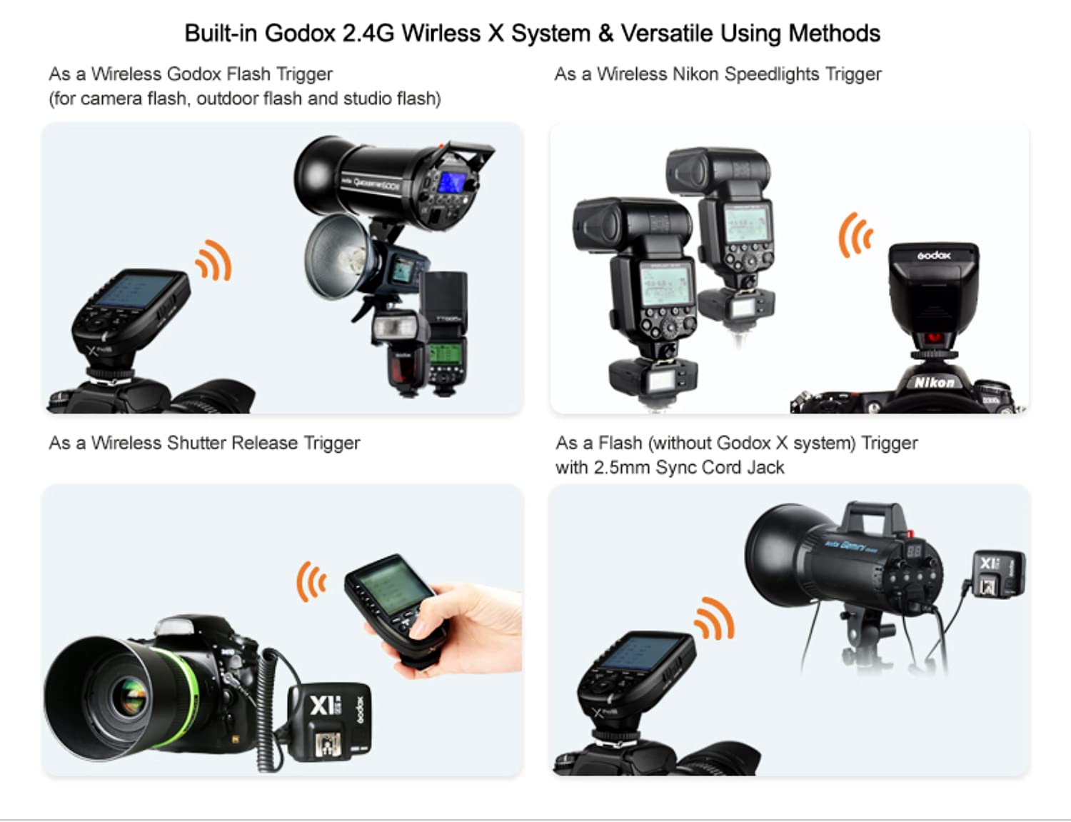 Godox Xpro N Ttl Wireless Flash Trigger For Nikon, Support 1/8000S Hss, 5 Dedicated Groups Buttons, Large Dot Matrix Lcd Display