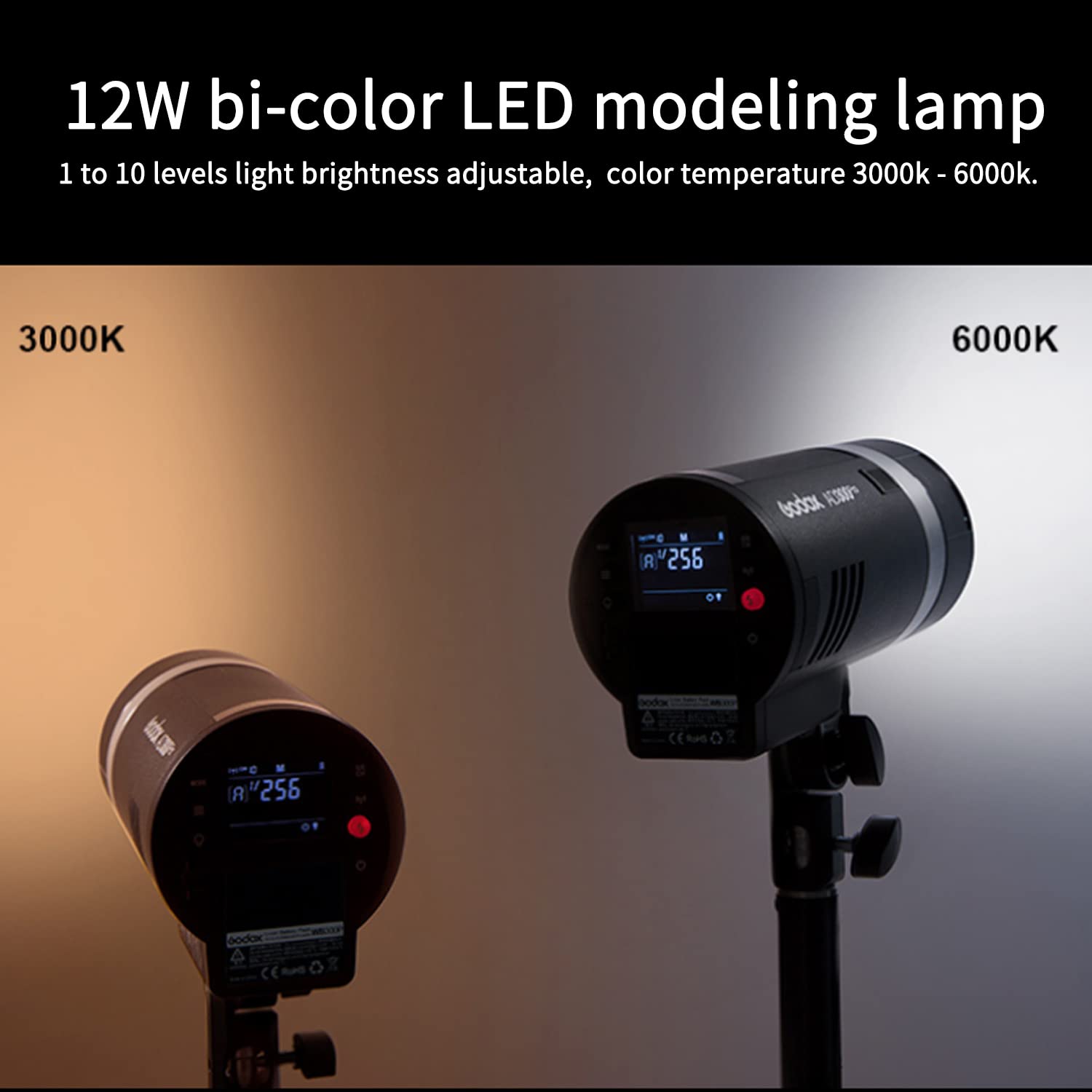 Godox Ad300Pro Outdoor Flash Strobe, 300W 2.4G Ttl 1/8000 Hss Flash, 0.01 1.5S Recycle Time, 320 Full Power Pop, 12W Modeling La