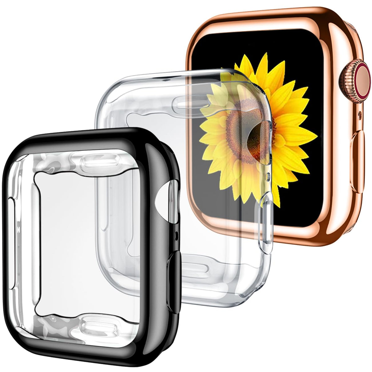 Geak 3 Pack Compatible With Apple Watch Case 41Mm,Soft High Sensitivity Tpu Cover For Apple Watch Screen Protector 41Mm With Ant