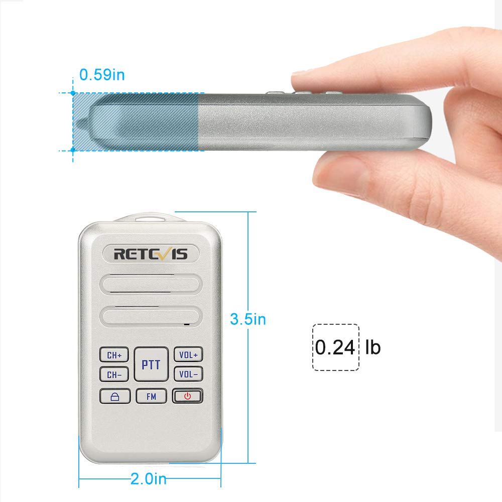 Retevis Rt20 Walkie Talkies For Adults, Wearable Small Walkie Talkie For Seniors Elderly, Loud Sound, Fm, Compact Mini 2 Way Radios For Healthcare Hospital Biking Camping Skiing Gift(3 Pack)