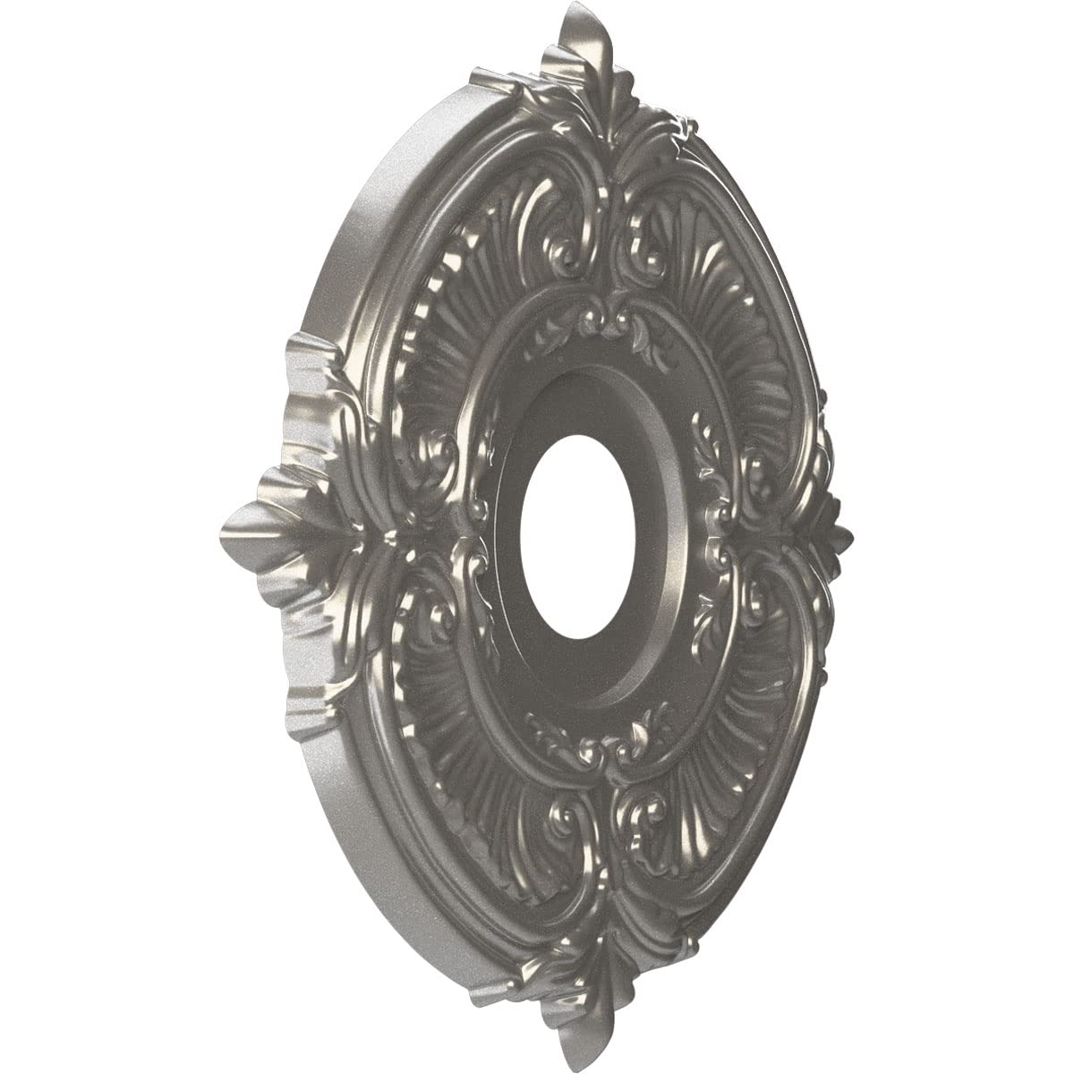 Ekena Millwork 16Od X 3 1/2Id X 1P Attica Thermoformed Pvc Ceiling Medallion (Fits Canopies Up To 5 5/8), Aged Dark Steel