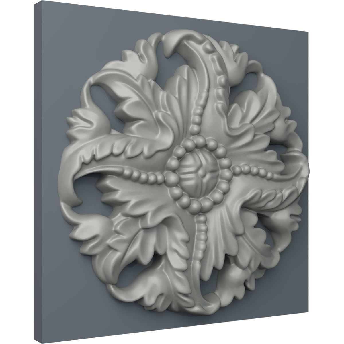 Ekena Millwork Ros04X04Mo Medium Monique Round Rosette, 4 7/8''Od X 5/8''P, Primed