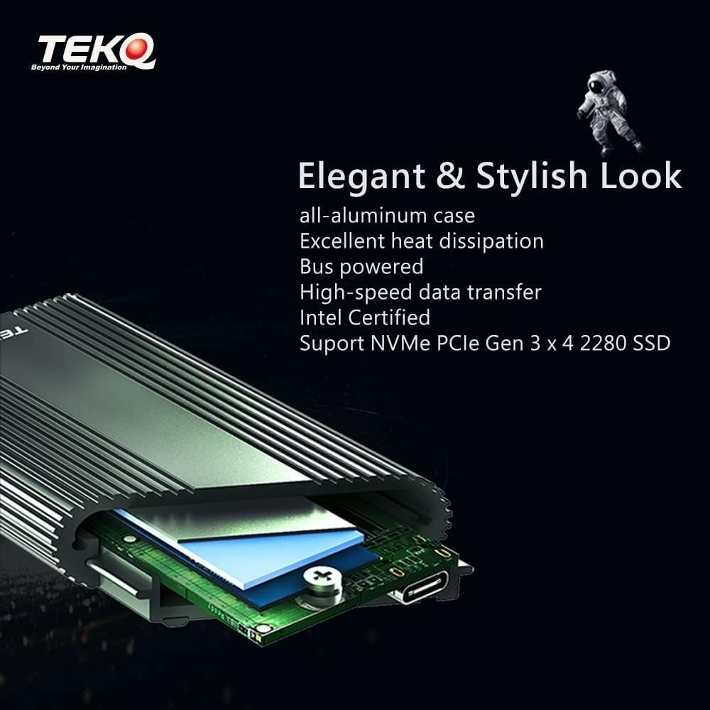 Tekq [Intel Certified 2Tb Thunderbolt 3 External Portable Ssd, Bus Powered, Read Up To 2800Mb/S, Write Up To 2300Mb/S, (Compatib