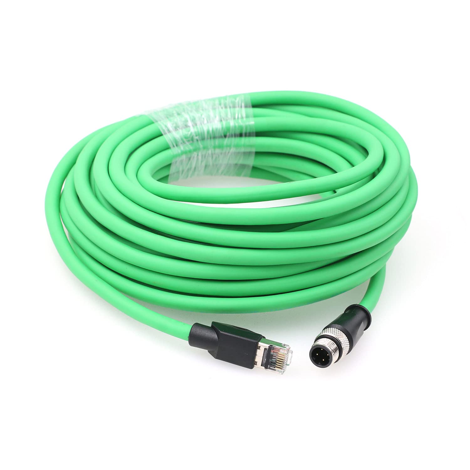 Hangton M12 4 Pin Ethernet Cable For Sick Keyence Iv2 Sr 2000 Barcode Reader Sensor, D Coded To Rj45 Cat5E Network Poe 15M