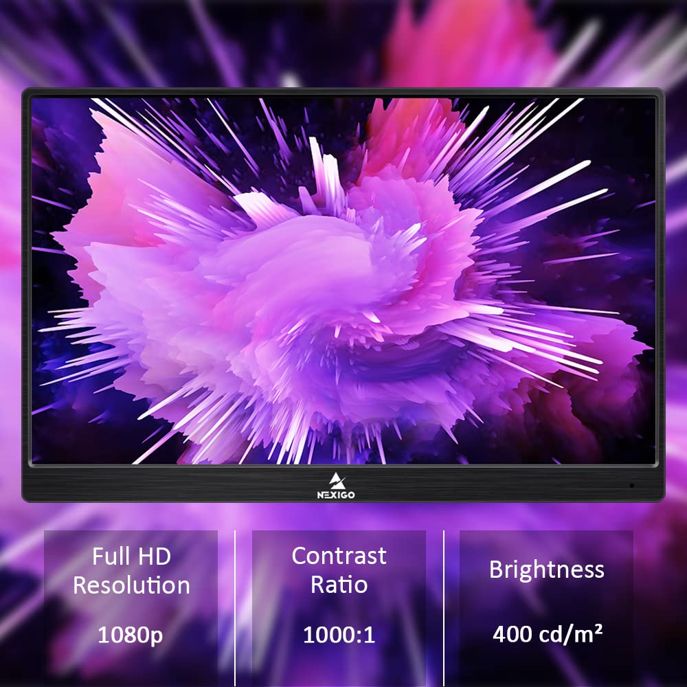 Nexigo 144Hz 17.3 Inch Portable Gaming Monitor, Freesync, G Sync Compatible, Fhd Ips Computer Display, Eye Care Screen With Hdmi