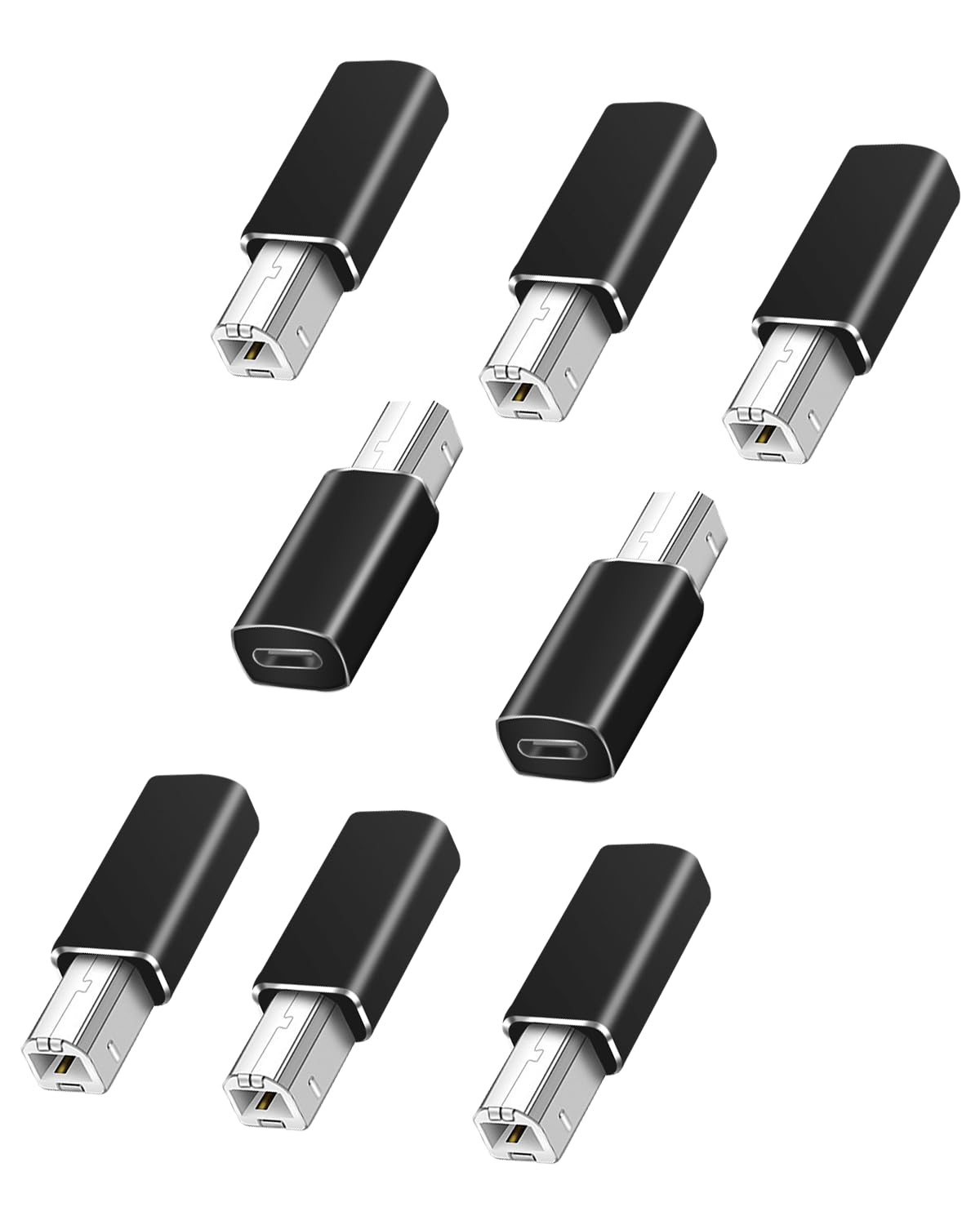 Usb C Adapter 8 Pack Usb B To Usb C, Type C Female To Usb Printer Male Adapter, Type C To Midi Convert Connector Support Data Sy