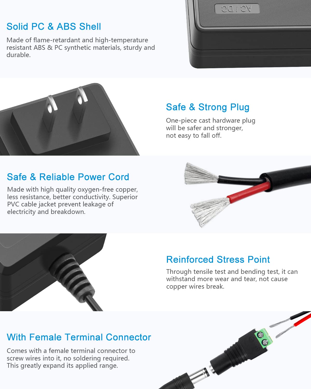 Alitove 24V Dc Power Supply 2.5A 60W 24 Volt Transformer Ac Adapter 4.92Ft 2500Ma 2A Ac To Dc Converter With 5.5 X 2.5Mm Tip For