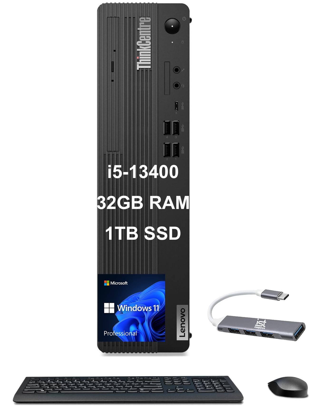 Lenovo Thinkcentre M70S Sff Small Form Factor Business Desktop Computer (Intel 10 Core I5 13400, 32Gb Ram, 1Tb Ssd, Uhd Graphics