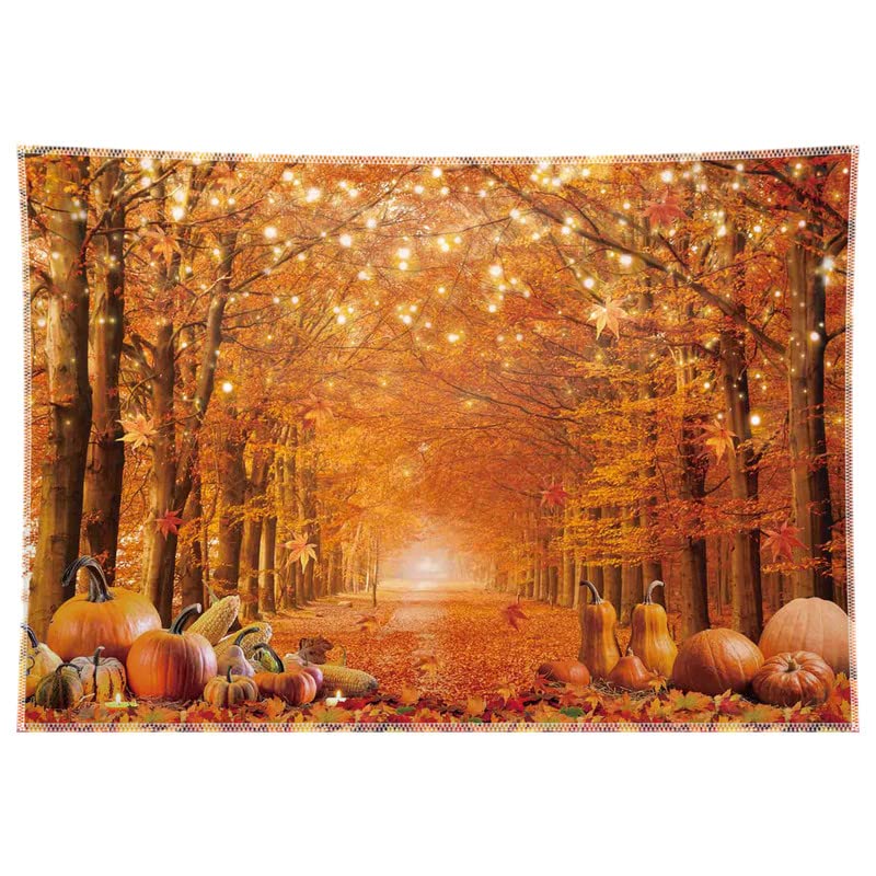Swepuck 8X6Ft Fall Photography Backdrop Autumn Maple Leaves Pumpkin Friendsgiving Background Thanksgiving Party Supplies Farm Ha