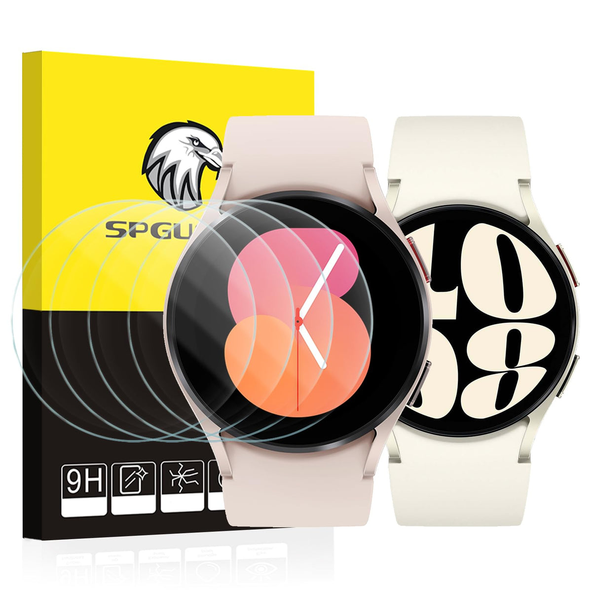 Spguard [4 Pack] Galaxy Watch 6 40Mm Screen Protector & Watch 5 40Mm/ Watch 4 40Mm Protector,Tempered Glass Accessories For Sams