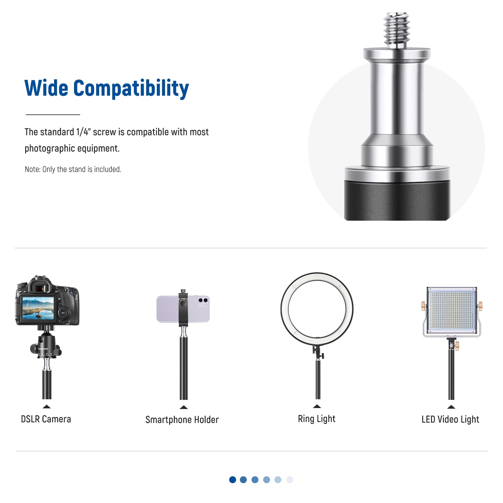 Neewer Camera Desk Mount With C Clamp, 2 Pack 13.8'' 23.6'' Adjustable Desktop Light Stands With 1/4'' Ball Heads Cold Shoe Adap