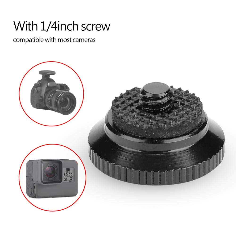 Acouto For Quick Release Plate Mini Aluminium Alloy Camera Round Quick Release Plate Head 1/4 Inch Screw For Compact Action Tripod Mounts Clamps Red Replacement