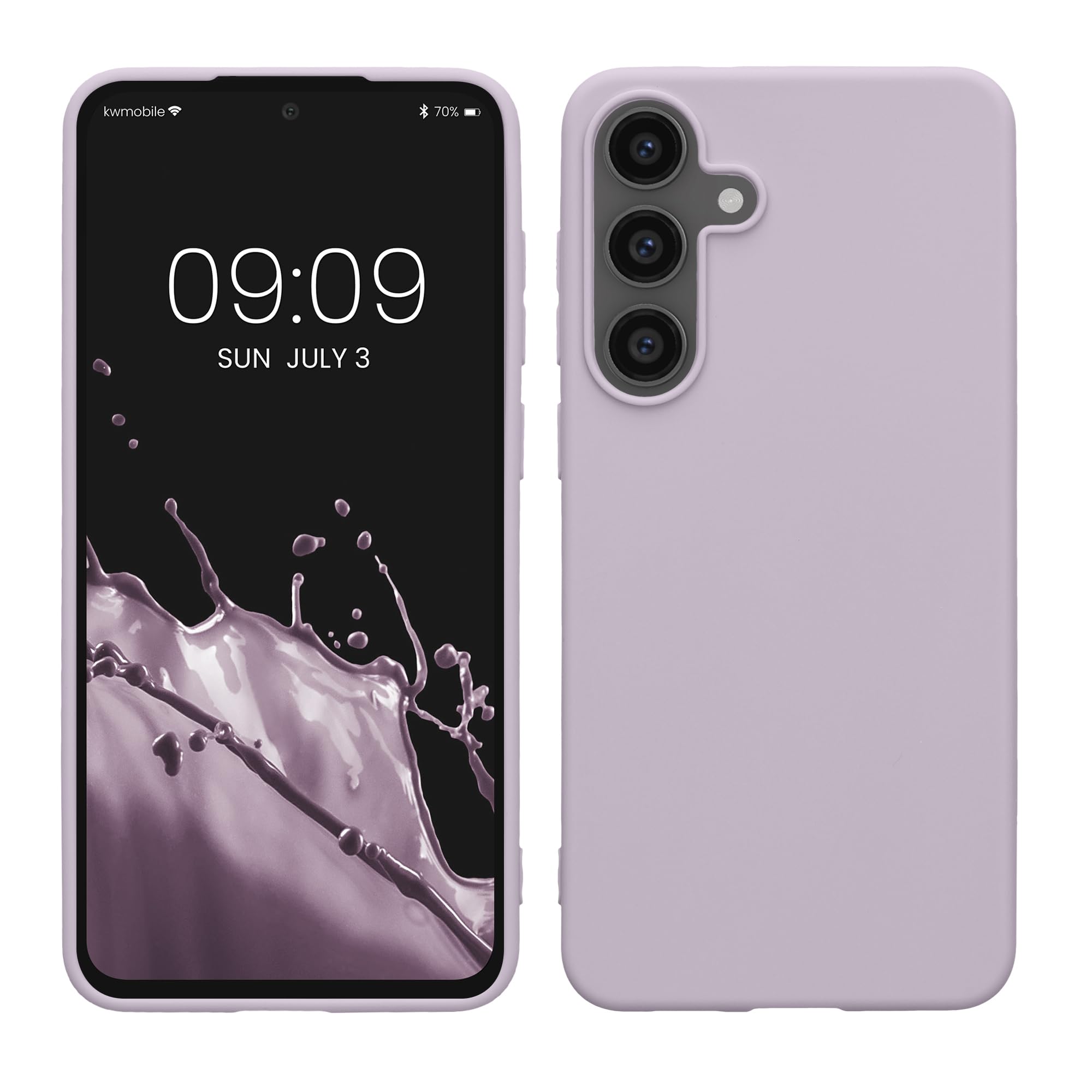 kwmobile Case Compatible with Samsung Galaxy S25 FE Case - Soft Slim Protective TPU Silicone Cover - Lavender