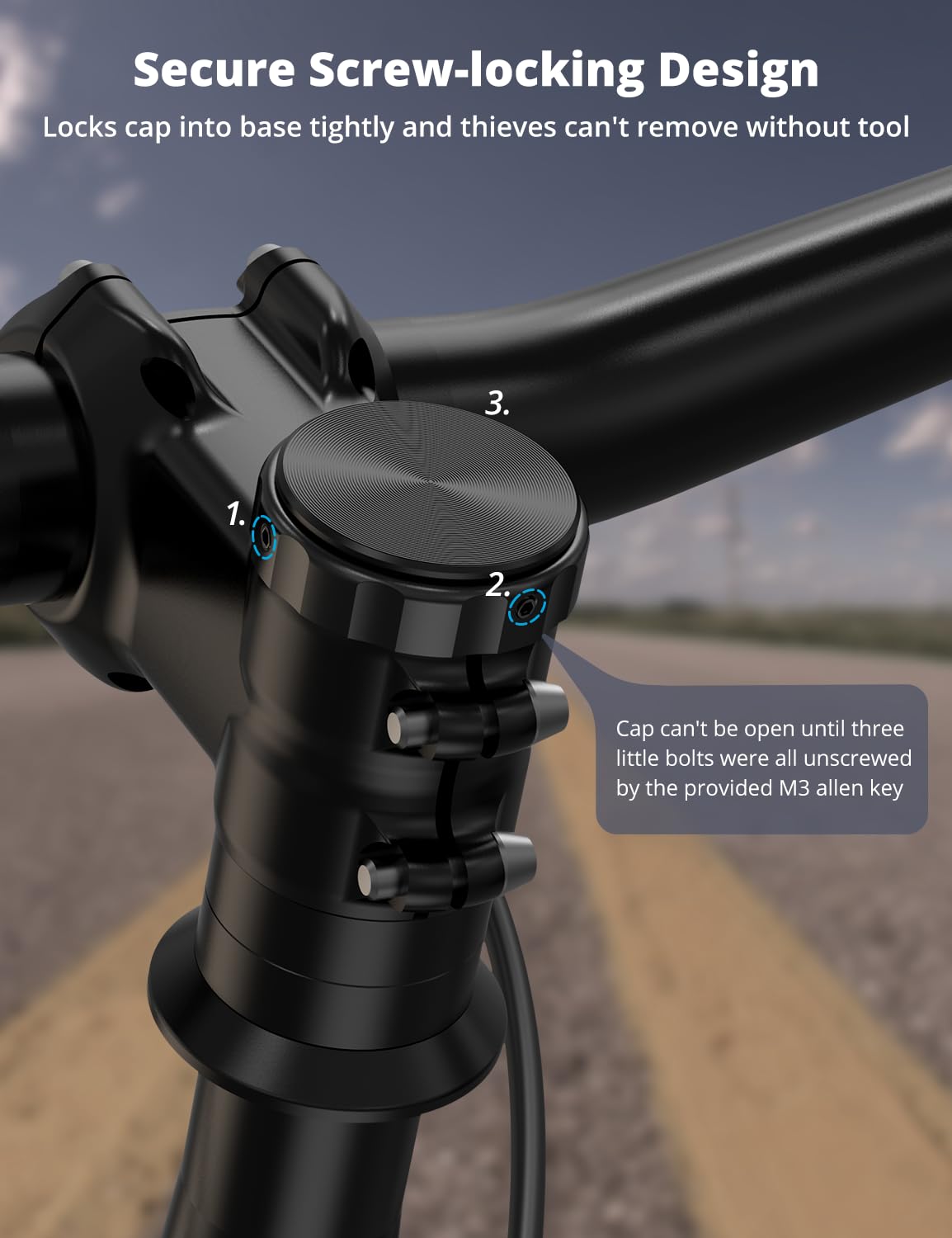 Supmega Airtag Bike Mount, Hidden Bicycle Stem Cap Mount For Airtag, Anti Theft Bike Gps Tracker Accessory Waterproof Airtag Hol