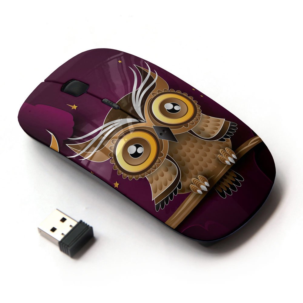 Koolmouse [ Optical 2.4G Wireless Mouse [ Owl Purple Smart Design Minimalist Modern ]