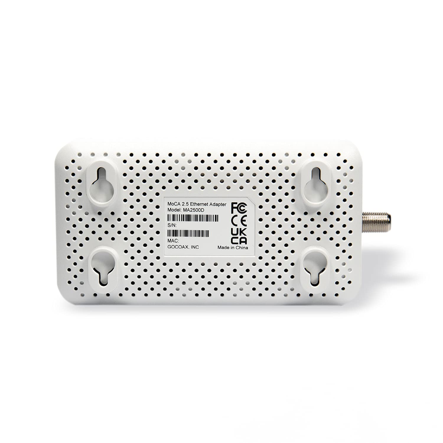 goCoax MoCA 2.5 Adapter - 2.5GbE Ethernet Port, 2.5Gbps Bandwidth, White, 2-Pack (MA2500D)
