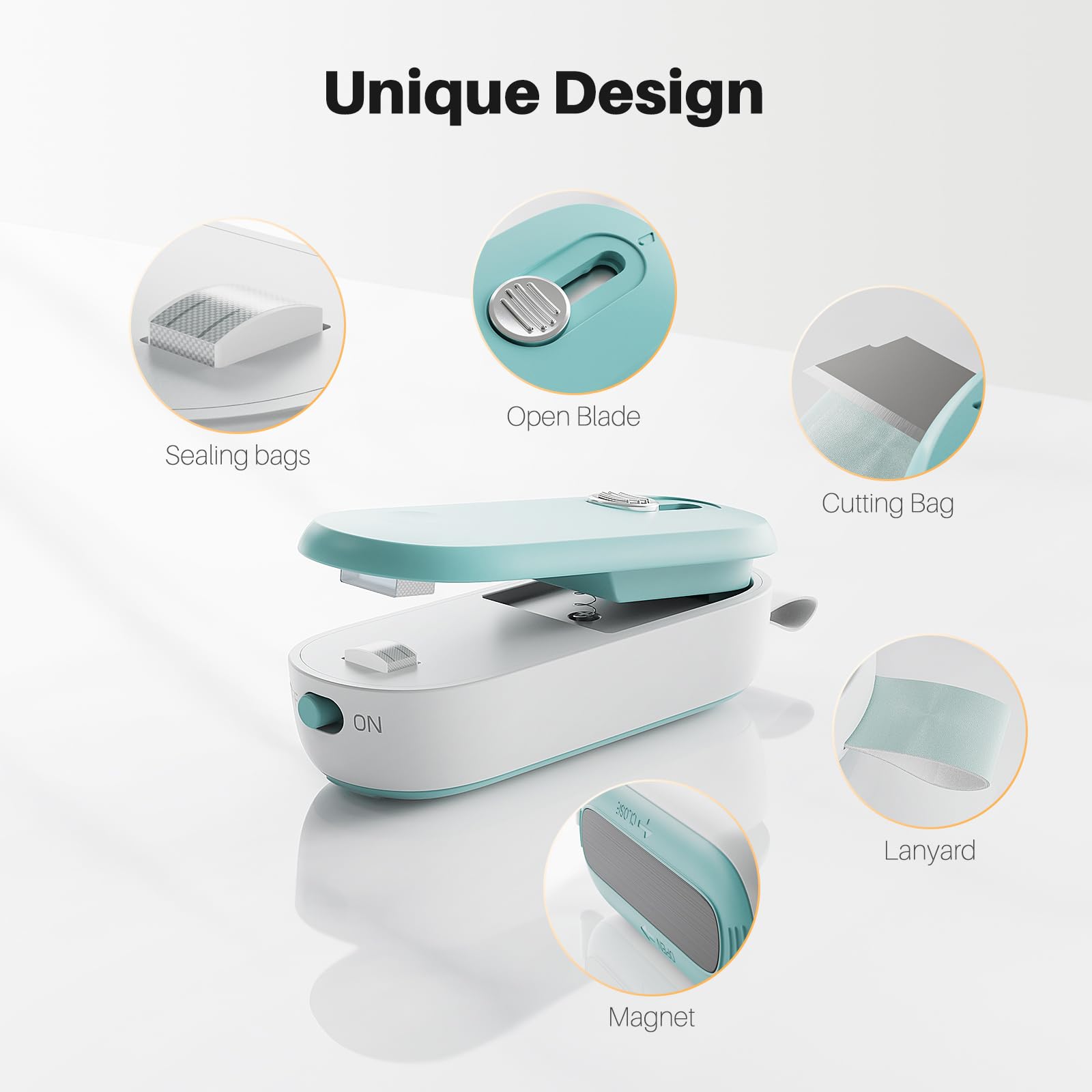 Odsd Bag Sealer, 2 In 1 Mini Bag Sealer Heat Seal And Cutter With Lanyard, Portable Handheld Chip Bag Sealer Heat Sealer For Sna