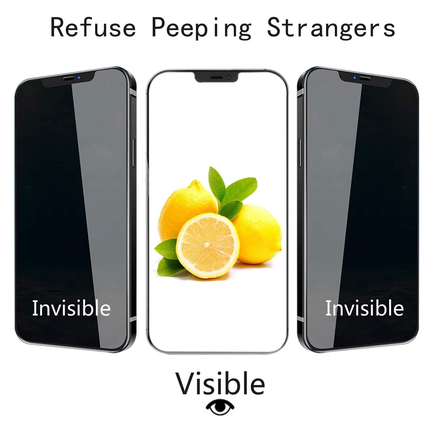 Hxl [2+2 Pack] Iphone 12 Pro Max Privacy Screen Protector With Camera Lens Protector Full Coverage Anti Spy Tempered Glass Film