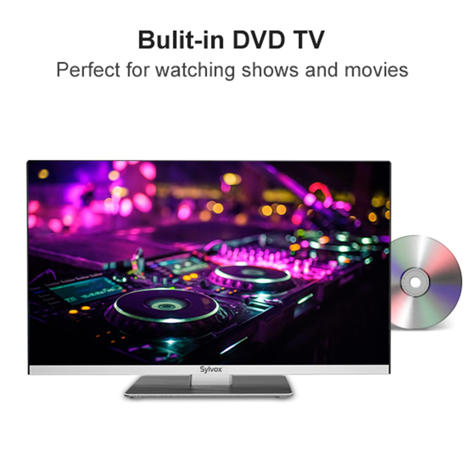 Sylvox Rv Tv, 22 Inches 12/24V 1080P Full Hd Small Android Smart Tv, Built In App Store, Support Wifi Bluetooth, For Car Home Ca