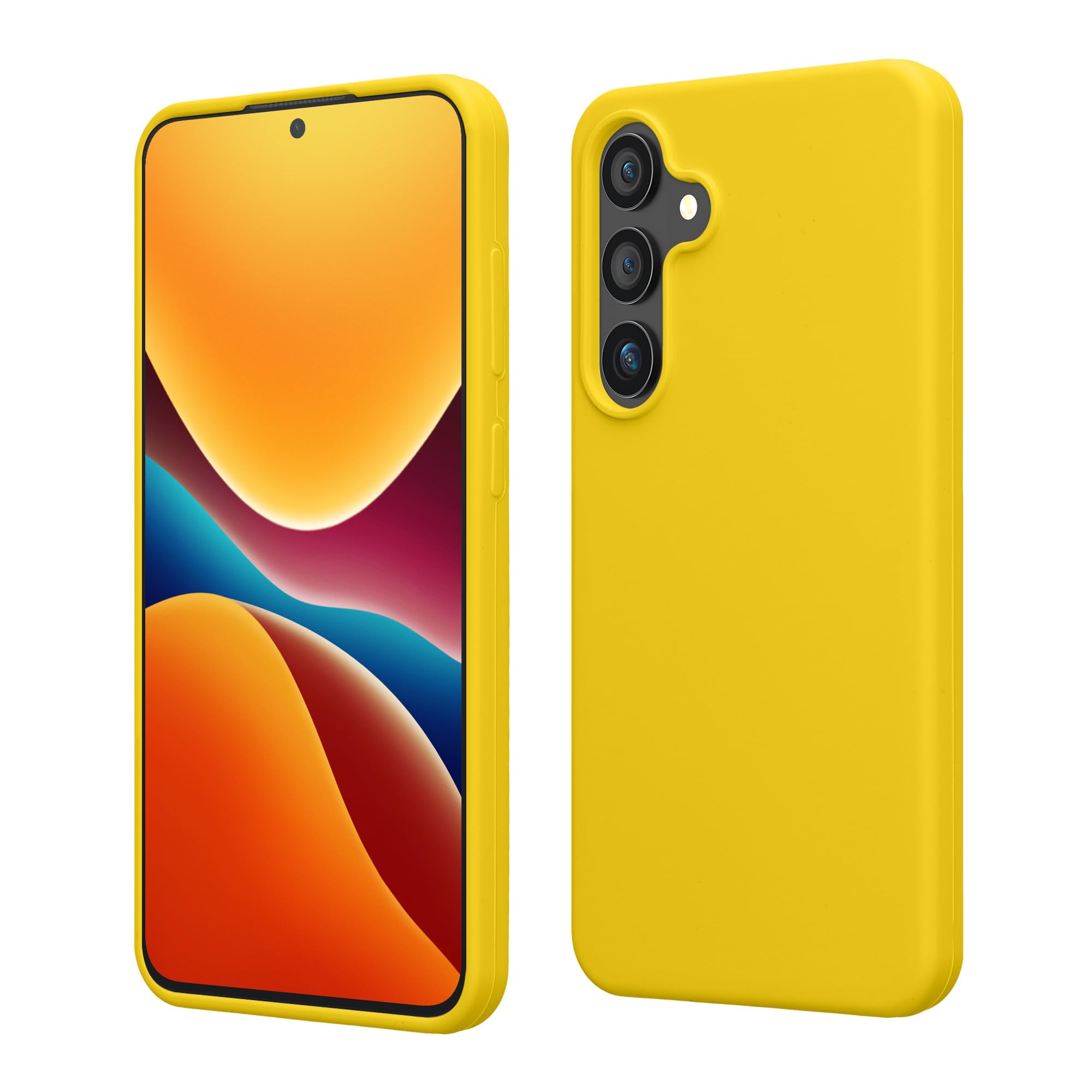 kwmobile Case Compatible with Galaxy S24 Case - TPU Silicone Cover - Works with Wireless Charging - Radiant Yellow