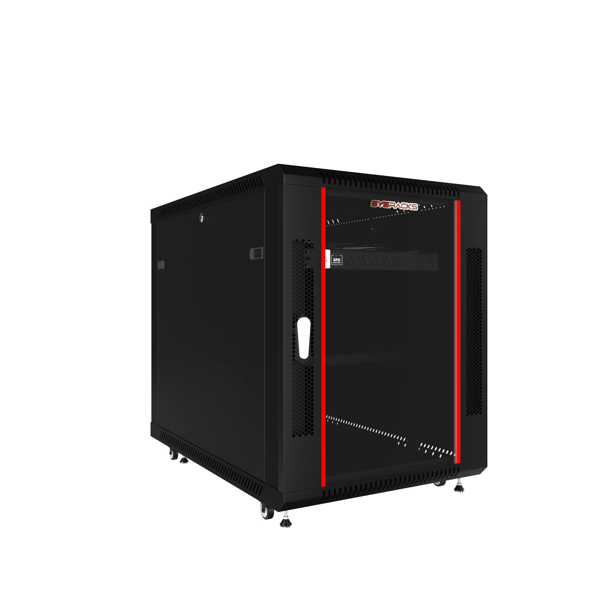 Sysracks 15U Server Rack Network 35 Inch Deep Lockable Server Cabinet Rackmount On Casters With   Powerbar   Shelf   Fan   Hardware   For Data   Av   Computer   Networking   Pc Equipment