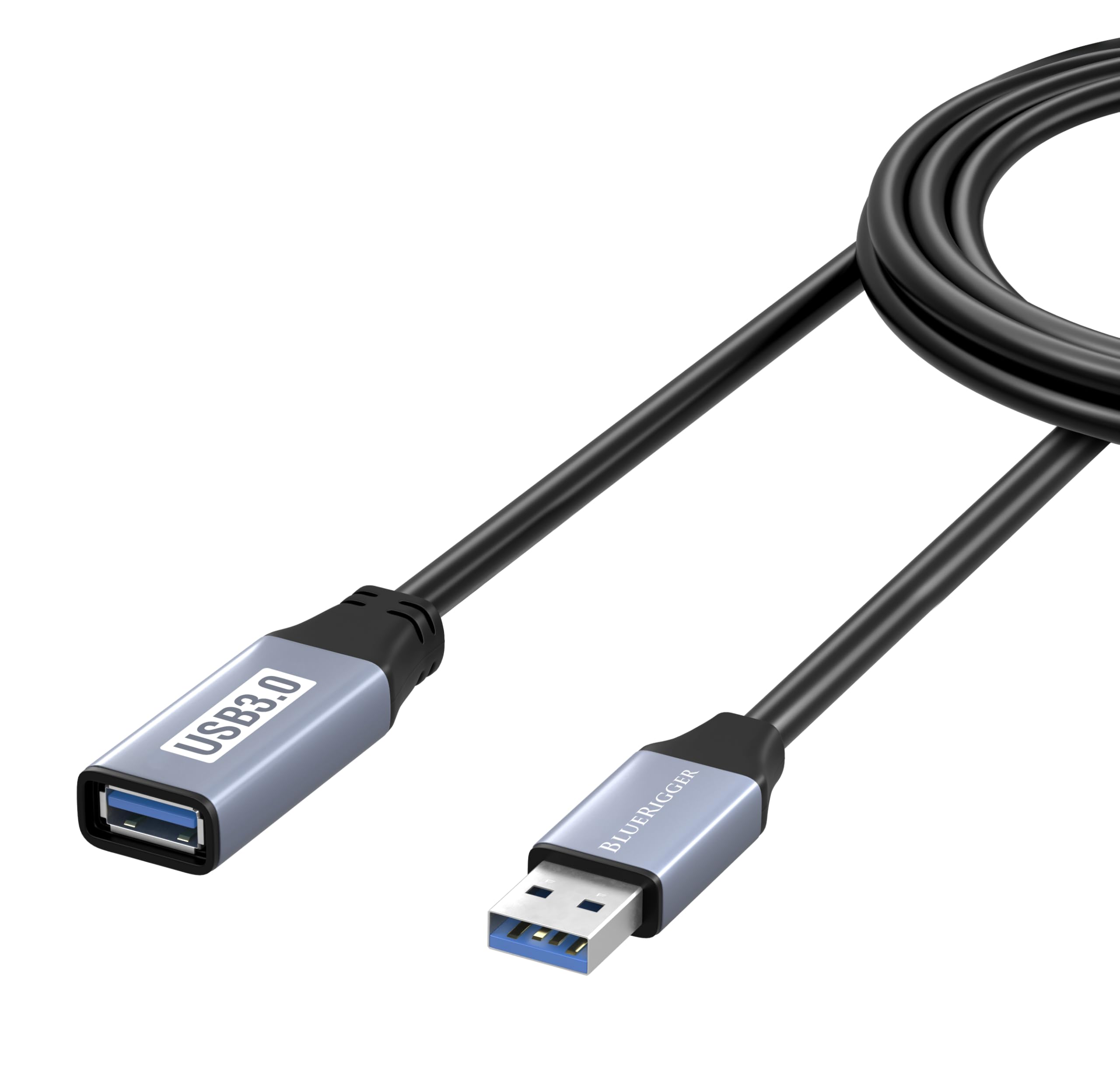 Bluerigger Usb 3.0 Extension Cable (10Ft, 5 Gbps, Type A Male To Female Adapter Cord)   Long Usb Repeater Extender For Vr Headse