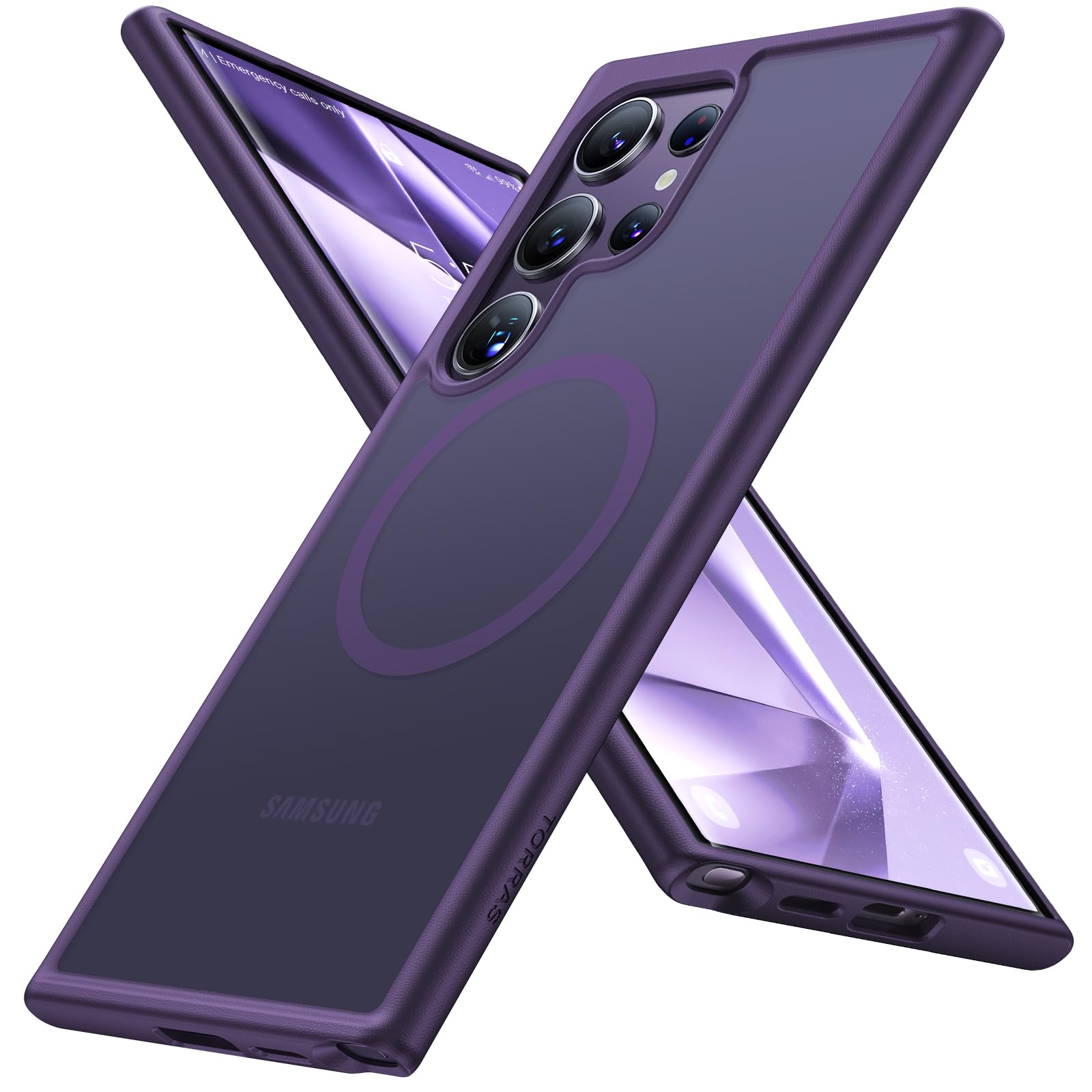 Torras Magnetic Shockproof For Samsung Galaxy S24 Ultra Case, [Fit For Magsafe] [Military Grade Drop Tested] Protective Transluc