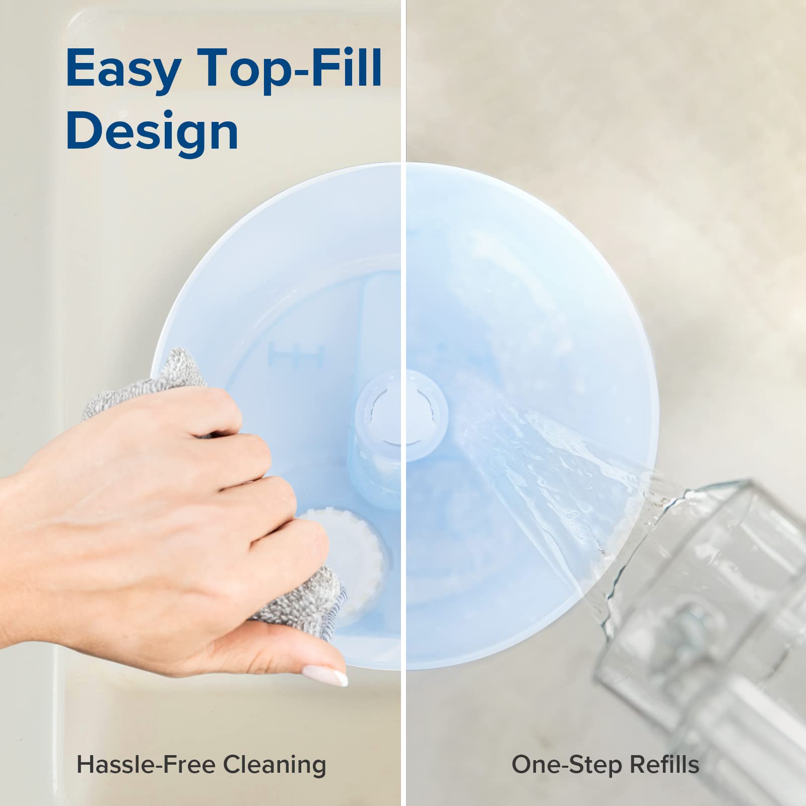 Levoit Dual 150 Humidifiers For Bedroom Large Room, 3L Cool Mist Top Fill Essential Oil Diffuser For Baby Nursery And Plants, 36