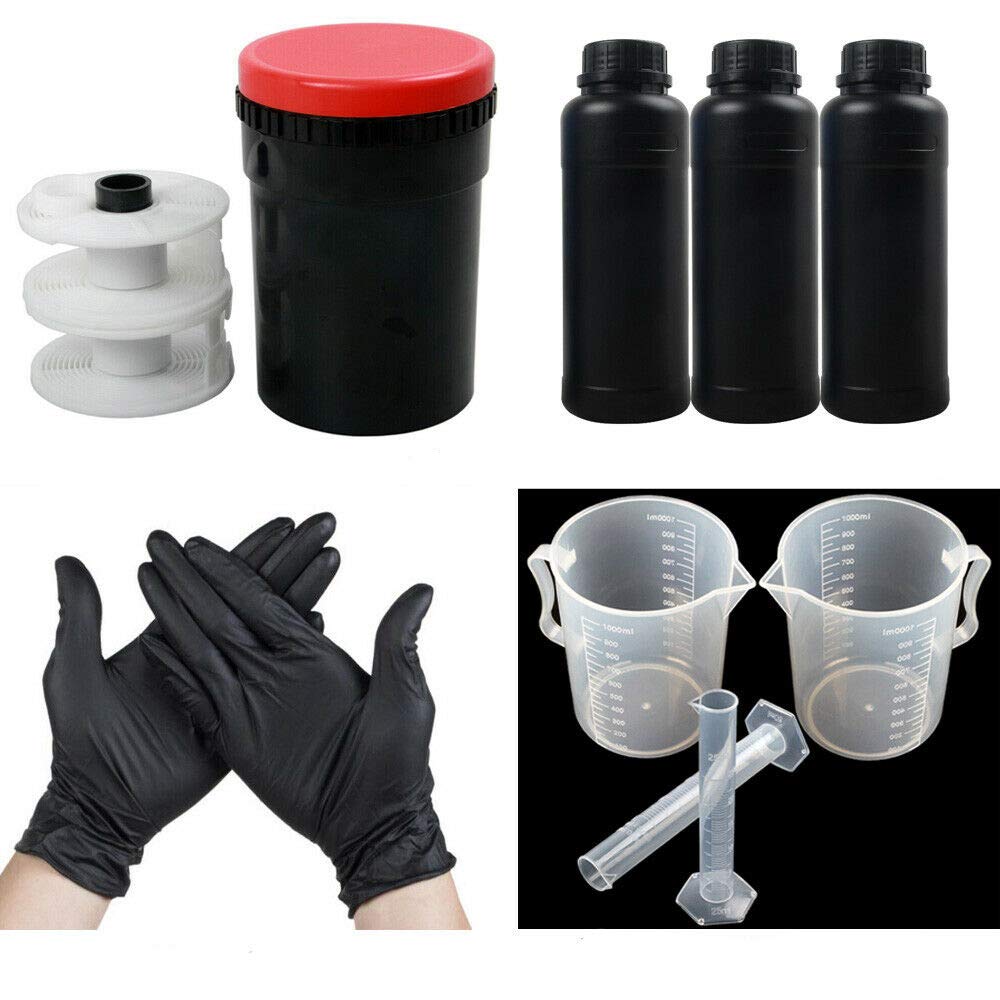 120 135 B&W Film Darkroom Kit Developing Equipment Processing Tool Developing Tank With Spiral Reel Chemical Bottle