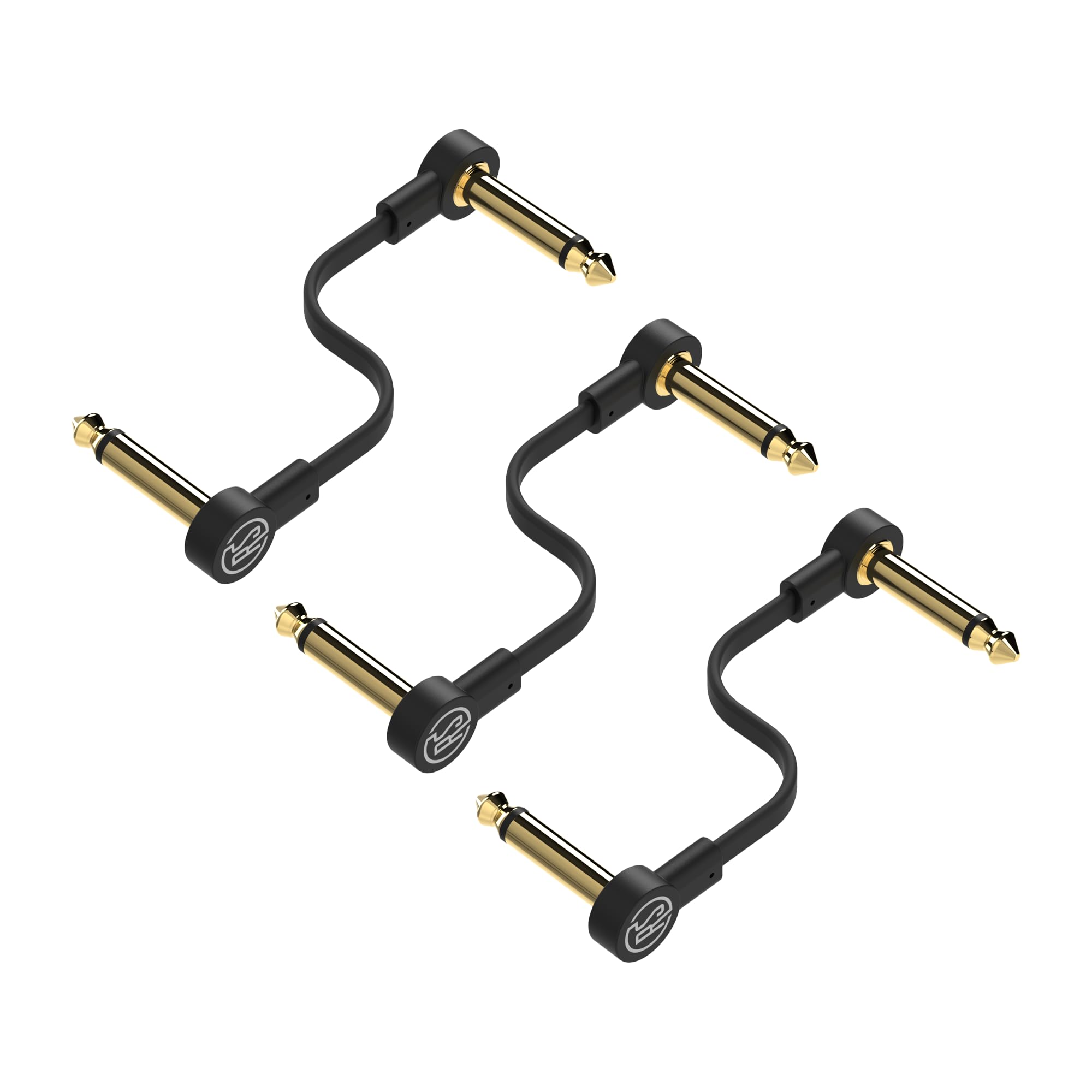 Rock Stock Guitar Pedal Patch Cables   6 Inch S Shape Right Angle Pedal Board Cable To Maximize Space   Durable & Low Noise Gold