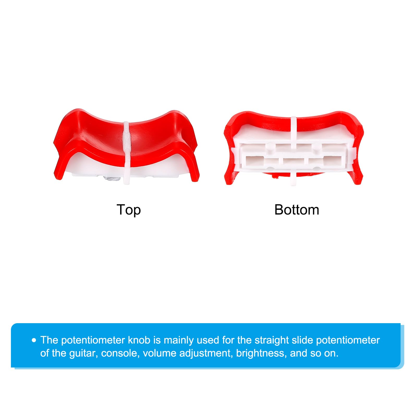 Patikil Console Mixer Slider Fader Knob Cap Touch Sensitive Slider Insert Shaft 27X13X10Mm Abs Red For Potentiometer Pack Of 10