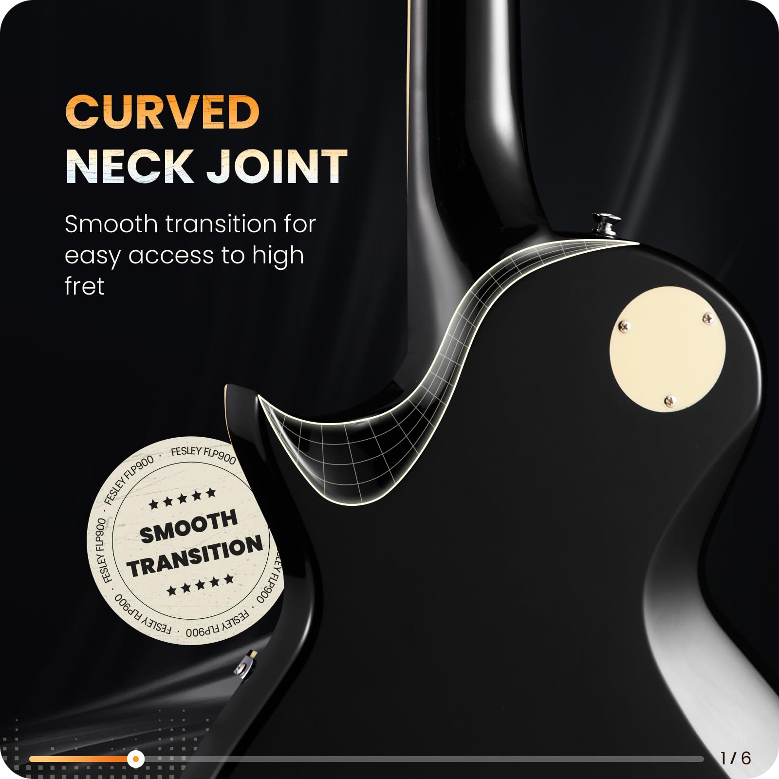 Fesley Lp Electric Guitar With Arched Top:39  Solid Body Electric Guitars With Mahogany Body And Rosewood Fretboard,Electric Gui