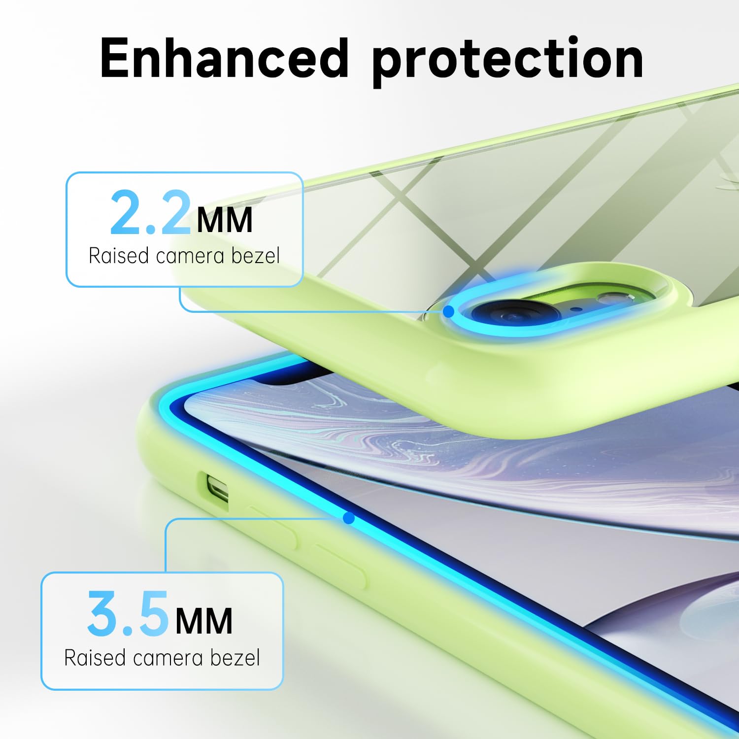 Loeoel For Iphone Xr Case Clear, Transparent Hybrid Xr Phone Case [Hard Plastic & Soft Silicone Bumper] Acrylic Non Yellowing Th