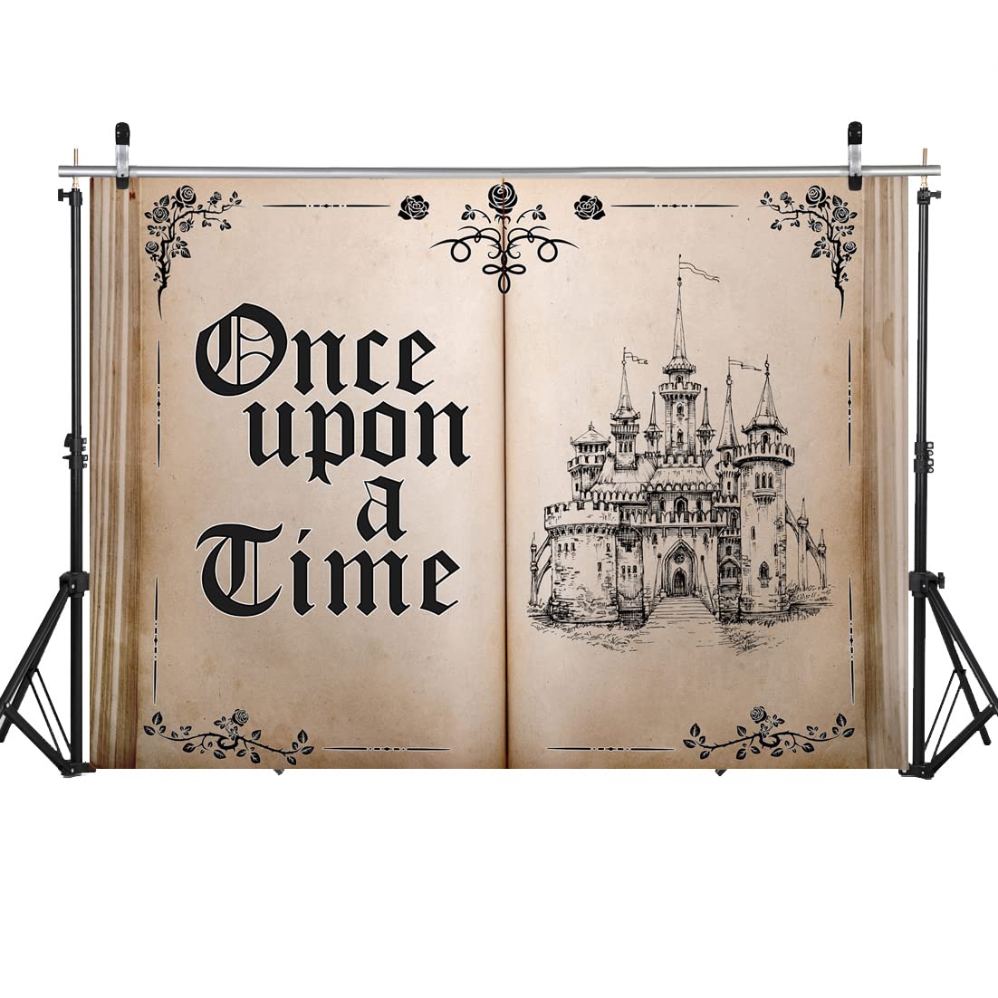 Lycgs 8X6Ft Fairy Tale Books Backdrop Once Upon A Time Backdrop Ancient Castle Princess Romantic Photo Background Book Themed Pa