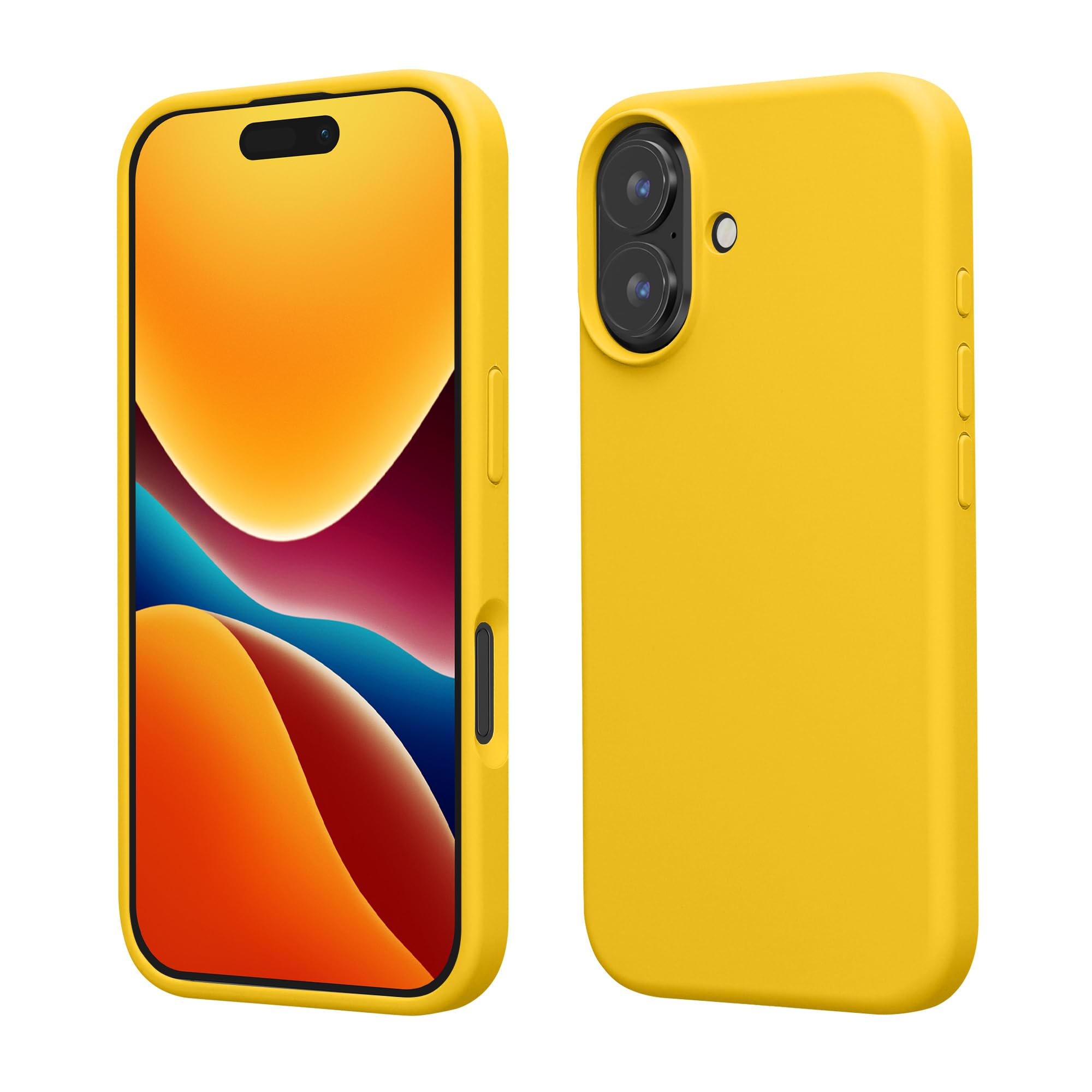 kwmobile Case Compatible with Apple iPhone 16 Case - TPU Silicone Phone Cover with Soft Finish - Radiant Yellow