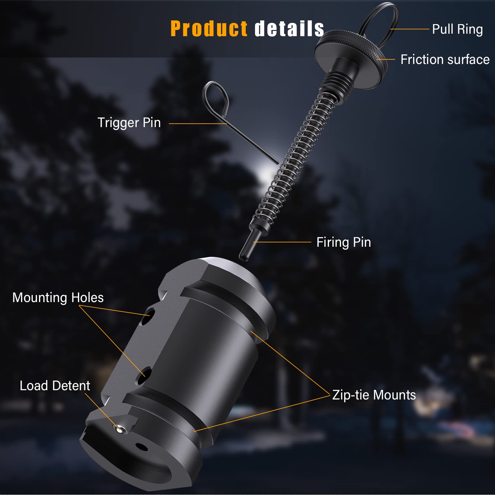 6 Pack Trip Alarm, 12 Gauge Perimeter Trip Alarm, Early Warning Security System For Camping And Property Safety/Bear Deterrent