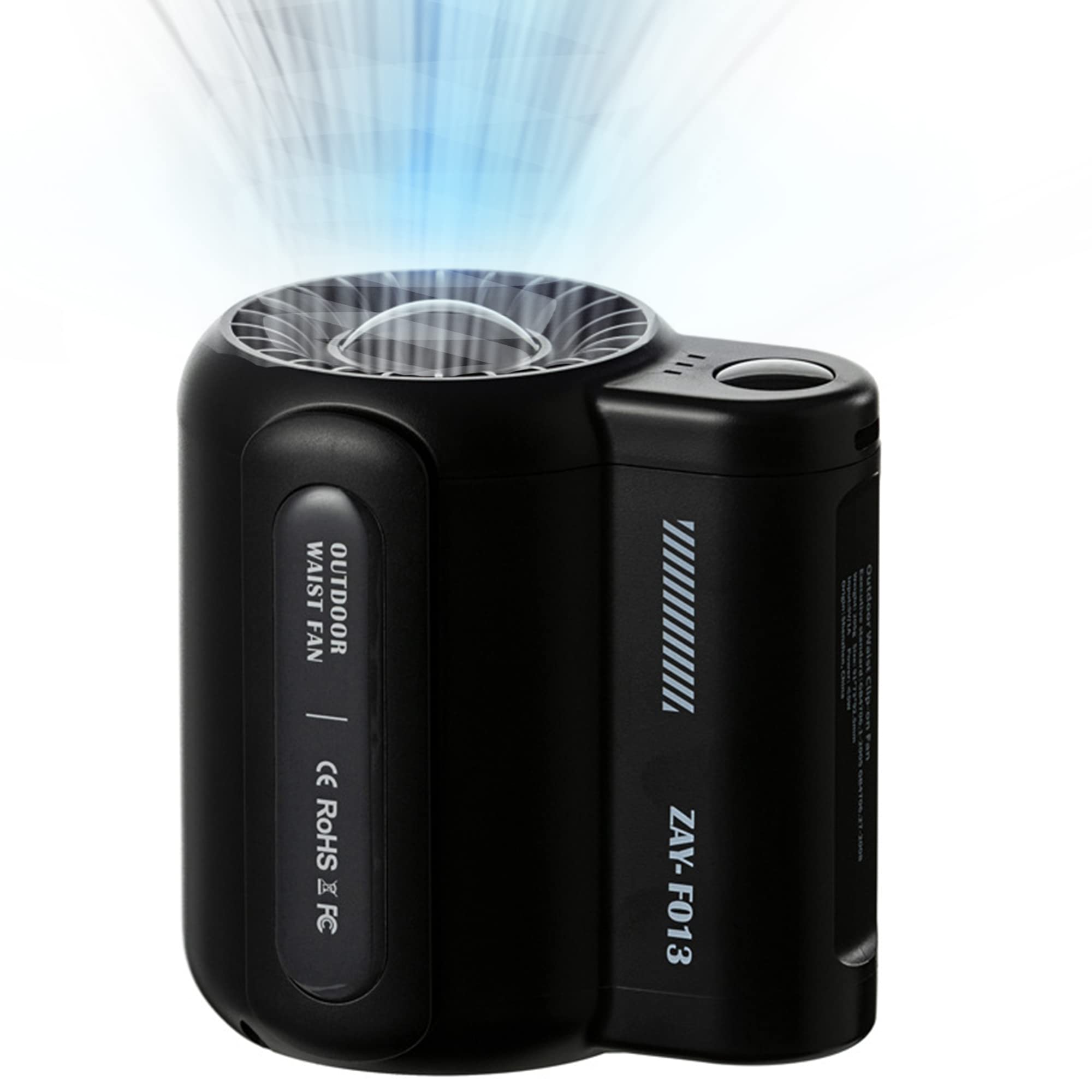 Portable Waist Clip Fan, Handheld Fan, Mini Personal Fans for Outdoor, Construction Site, Farm, Travel, Fishing