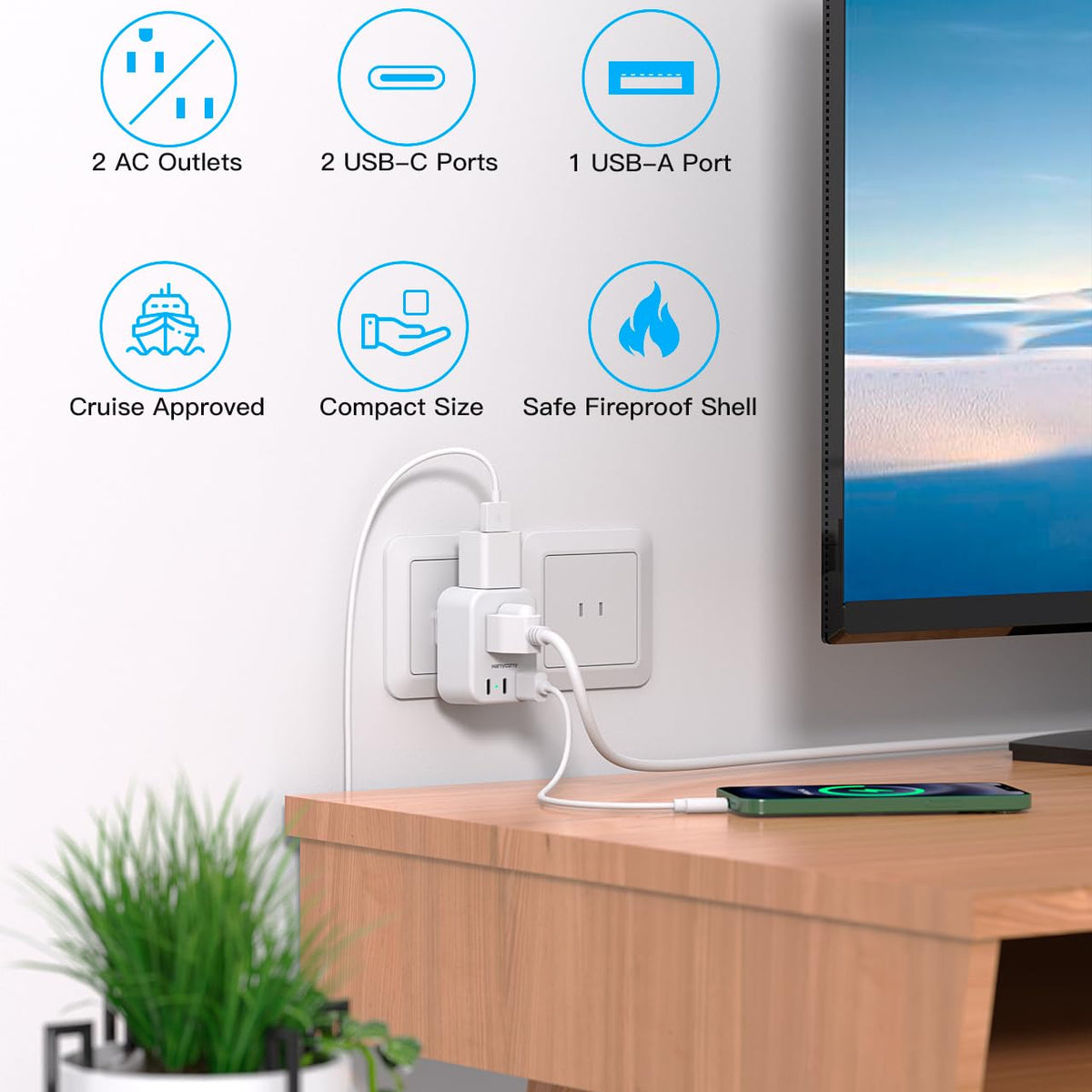 Us To Japan Plug Adapter, Japan Power Adapter With 2 Outlets 3 Usb Por ...