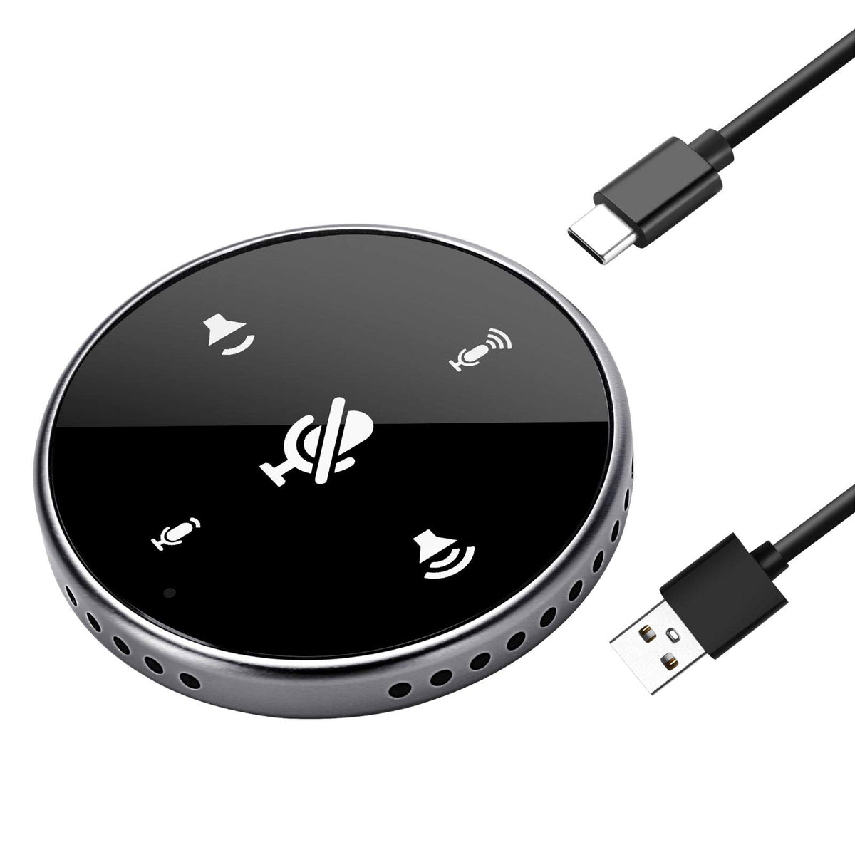 Upgrated Usb Conference Microphone With Speaker,Laptop Omnidirectional Computer Mic With Touch-Sensor To Mute/Volume,For Zoom Me
