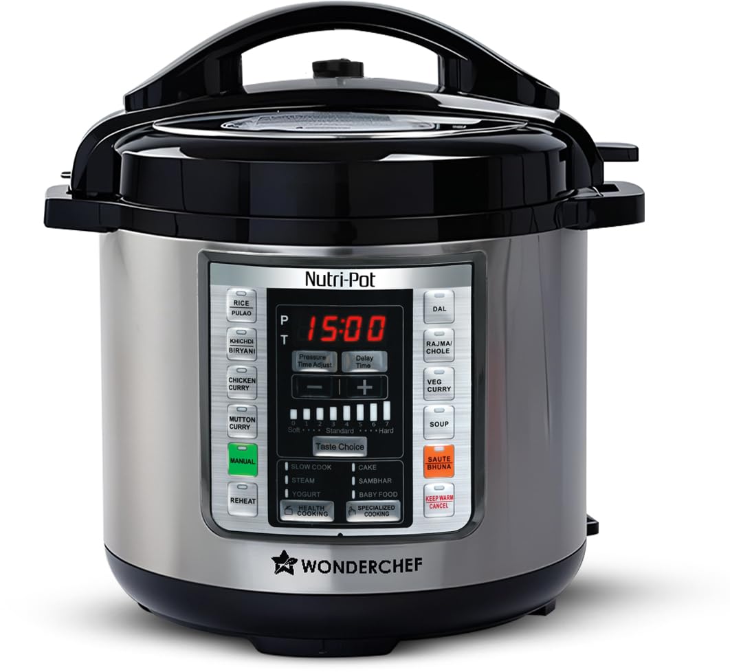 Wonderchef NutriPot Electric Pressure Cooker With 7In1 Functions|18 PreSet Functions|Pressure Cooking, Saute/Pan Frying, Slo