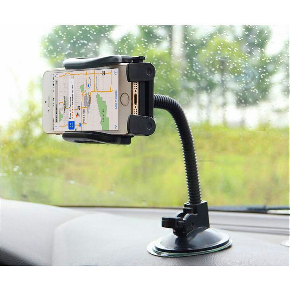 Nem Universal 3 In 1 Car Cell Phone Holder, Windshield Long Arm Phone Holder, Dashboard, Air Vent, Stand With Photo Frame For Ip