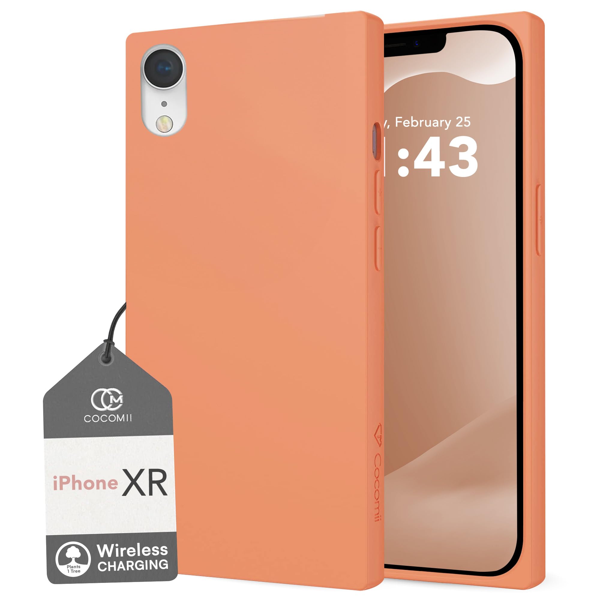 COCOMII Rectangle Case for iPhone XR, Compatible with MagSafe, Matte Apricot Silicone